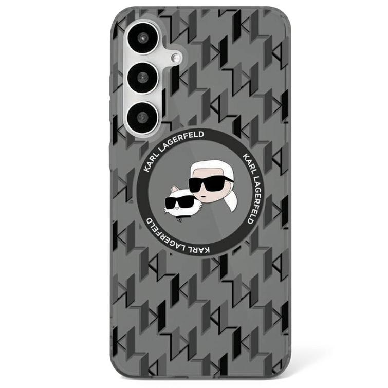 Karl Lagerfeld HC Magnetic IML Metal Monogram KC Heads -suojakuori Samsung Galaxy S25:lle, musta