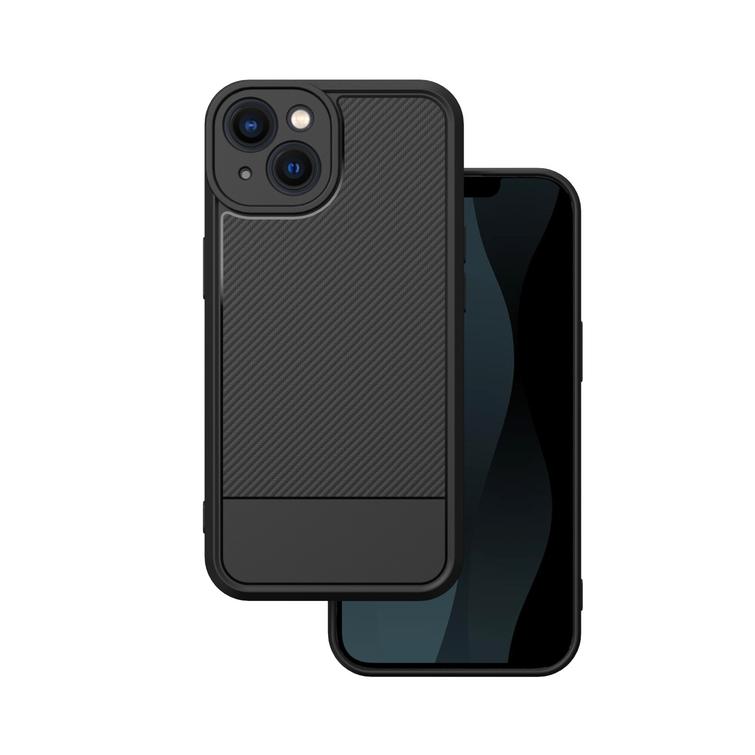 Yksinkertainen hiilikuituinen iPhone 13 6,1" -suojakuori, musta