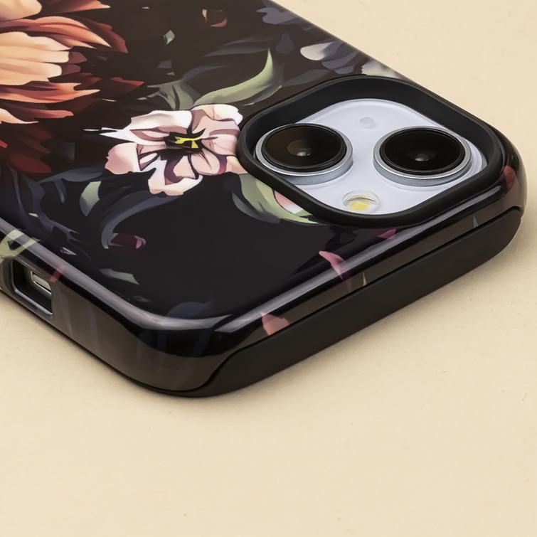 Koristeellinen suojakuori iPhone 16 6,1":lle, pionikuvio