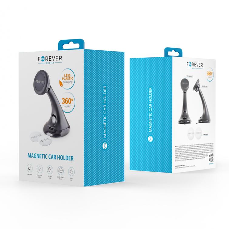 Forever MH-100 magneettinen autonpidike tuulilasiin, musta