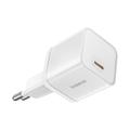 Baseus sein&auml;laturi GaN5 Mini PD 30W 1x USB-C kuunvalkoinen