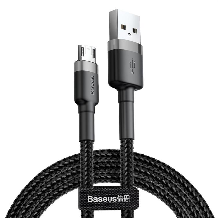 Baseus-kaapeli Cafule USB - micro USB 1,0m 2,4A harmaanmusta