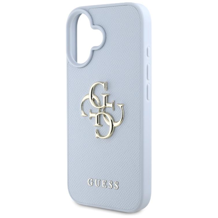 Guess Hardcase PU Grained Big 4G and Classic Logo -suojakuori iPhone 16 6,1":lle, sininen