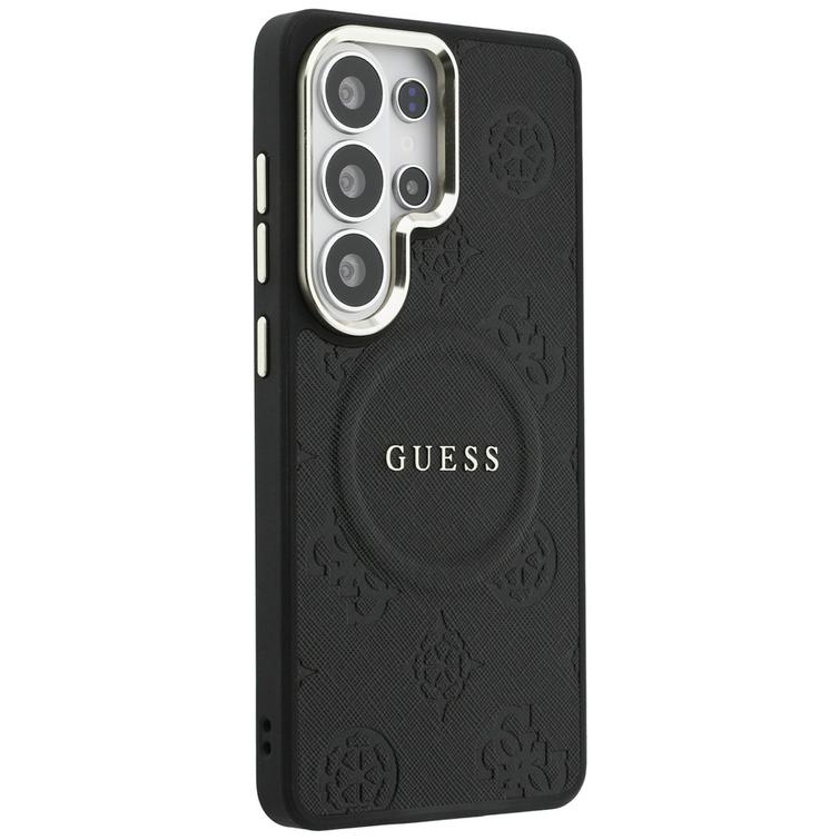 Guess case Saffiano Peony Embossed Ring MagSafe for Samsung Galaxy S26 Ultra black
