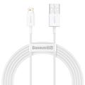 Baseus Superior USB - Lightning -kaapeli 2,0 m 2,4A valkoinen