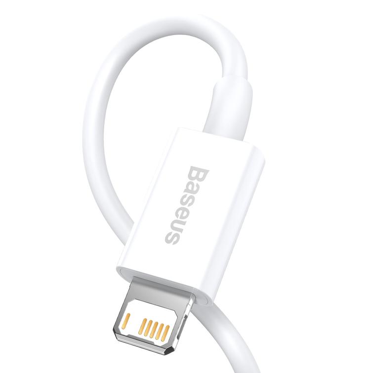 Baseus Superior USB - Lightning -kaapeli 1,0 m 2,4A valkoinen