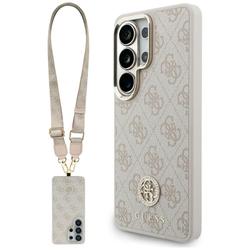 Guess case 4G Big Rhinestone Triangle Strap MagSafe for Samsung Galaxy S26 Ultra pink