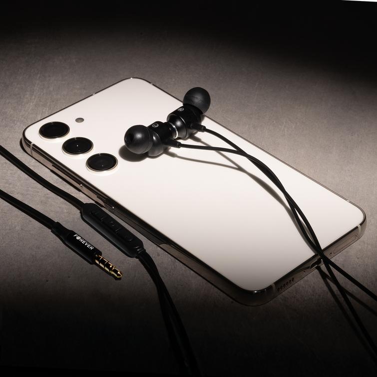 Forever langalliset nappikuulokkeet EP-01, 3,5 mm:n liitin, musta