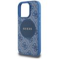 Guess HC MagSafe PU 4G Circle -suojakuori klassisella logolla iPhone 16 Pro Maxille, sininen
