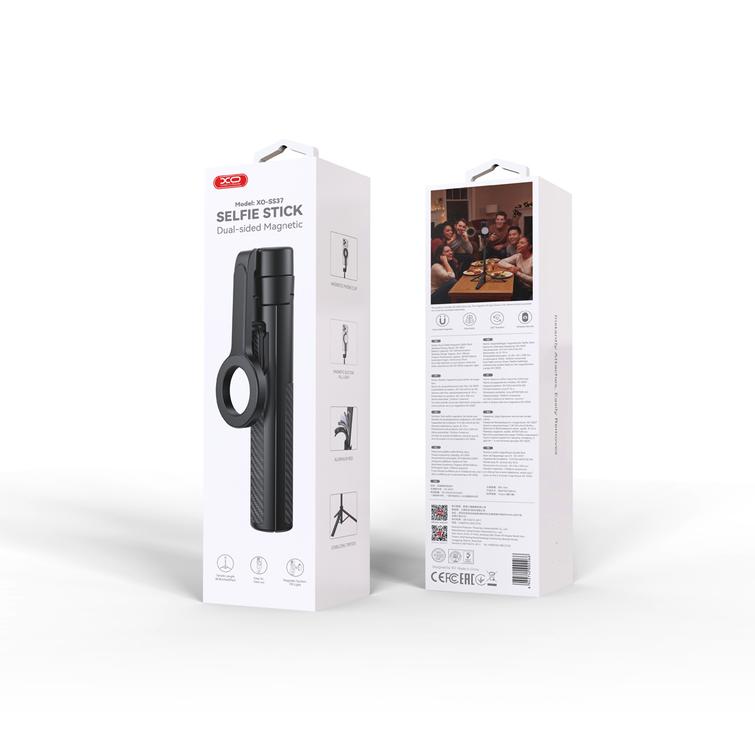 XO Selfiekeppi Bluetooth-kolmijalka SS37 musta magneettinen MagSafe-yhteensopiva 124 cm