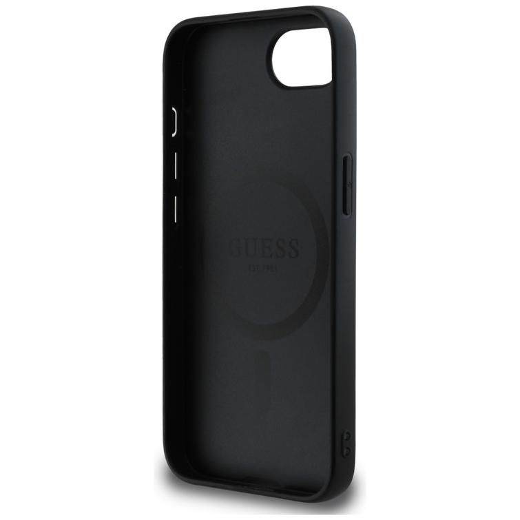 Guess HC MagSafe PU 4G Small 4G and Classic -suojakuori iPhone 16e:lle, musta