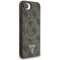 Guess HC MagSafe PU 4G Ring Triangle Logo -suojakuori iPhone 16e:lle, ruskea