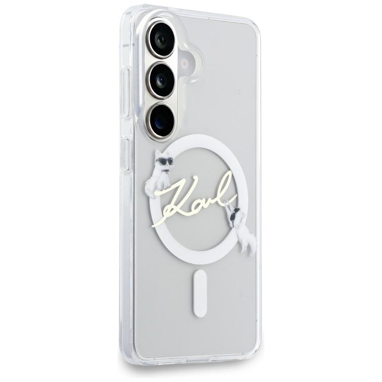 Karl Lagerfeld case IML KC Script MagSafe for Samsung Galaxy S26 Plus transparent