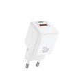 REMAX WALL CHARGER BATT SERIES PD QC 33W RP-U26 1xUSB + 1xUSB-C WHITE