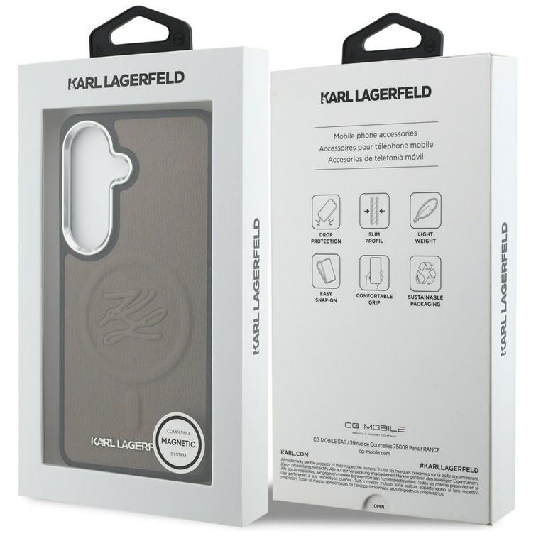 Karl Lagerfeld case Embossed Ring Initials MagSafe for Samsung Galaxy S26 brown