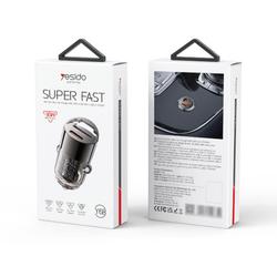 YESIDO CAR CHARGER Y68 PD 30W USB-A+C BLACK