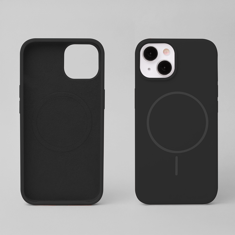 Silikoninen ohut Mag-suojakuori iPhone 16 Pro Maxille 6,9" musta
