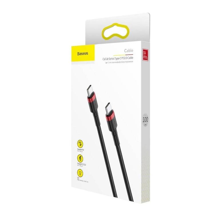 Baseus-kaapeli Cafule PD USB-C - USB-C 1,0 m punamusta 60W