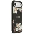 Guess Grained Flowers Classic Logo MagSafe -suojakuori iPhone Airille, musta