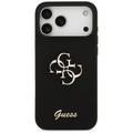 Guess Silicone Big 4G Script -suojakuori iPhone 17 Pro Maxille, musta