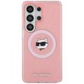 Karl Lagerfeld case IML Repeated Choupette MagSafe for Samsung Galaxy S26 Ultra pink