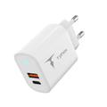 WALL CHARGER T-PHOX GLORY 45W USB/USB-C WHITE