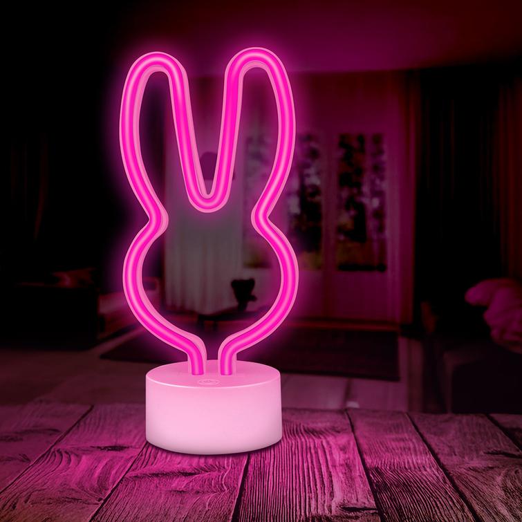 Neon-LED jalustalla BABBIT pinkki USB-C FSC-10 Forever Light
