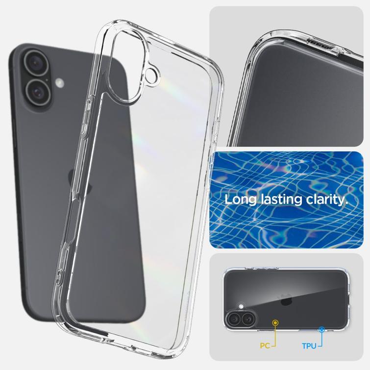 Spigen Ultra Hybrid -suojakuori iPhone 16 6,1":lle, kristallinkirkas