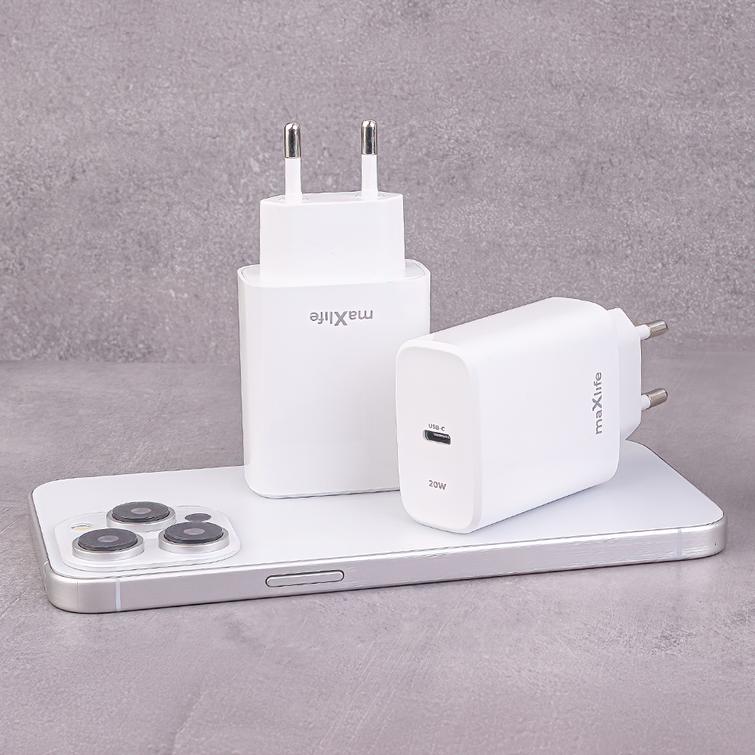 Maxlife MXTC-10-20C PD QC laturi 1x USB-C 20W valkoinen