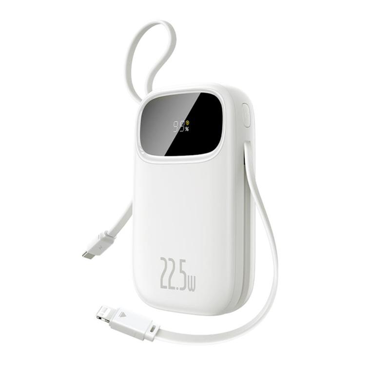 Baseus Qpow3 Digitaalinen Näytöllinen Pikalataus Varavirtalähde 22.5W 10000mAh Kuunvalkoinen