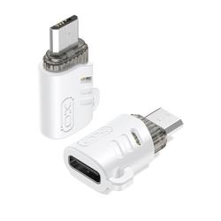 XO-sovitin NB256H USB-C - microUSB, valkoinen