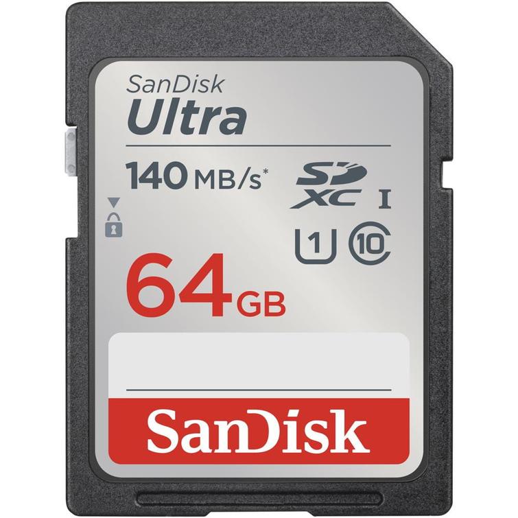 SanDisk Ultra SDXC -muistikortti 64GB, 140MB/s, UHS-I, luokka 10