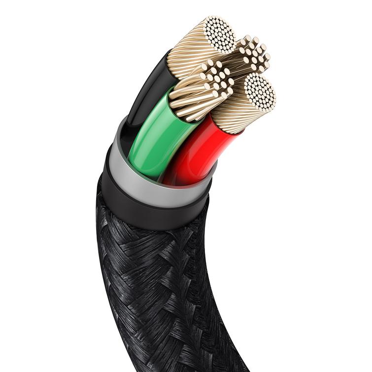 Baseus Cafule Metal USB-Lightning-kaapeli 0,25 m 2,4A musta