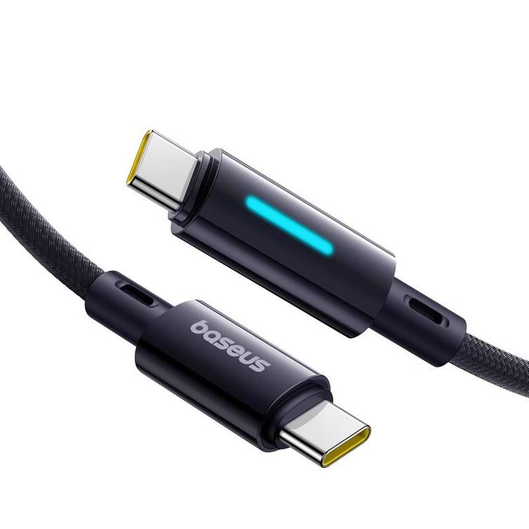 Baseus Lit -kaapeli USB-C - USB-C 2m 100W Kosminen musta