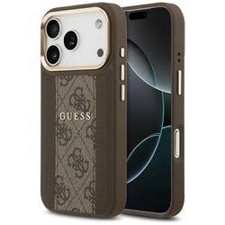 Guess iPhone 17 Pro -suojakuori HC MAGSAFE PU W/ 4G PU STRIPE ruskea