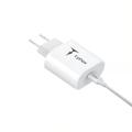 WALL CHARGER T-PHOX ISPEED 20W USB-C/LIGHTNING CABLE WHITE