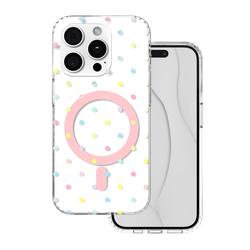 Bubble Dots Mag -kuori iPhone 15 Pro 6,1" valkoinen