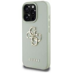 Guess Hardcase PU Grained Big 4G and Classic Logo -suojakuori iPhone 16 Pro 6,3":lle, vihreä