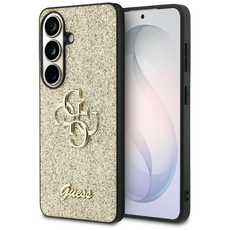Guess case Fixed Glitter Big 4G Metal Logo for Samsung Galaxy S26 gold
