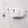 Forever TC-07-30AC PD QC laturi 1x USB-C 1x USB 30W valkoinen + USB-C - USB-C kaapeli 60W