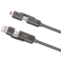XO-kaapeli NB275 4w1 USB-C - Lightning + USB - USB-C 60W 1,0m szary