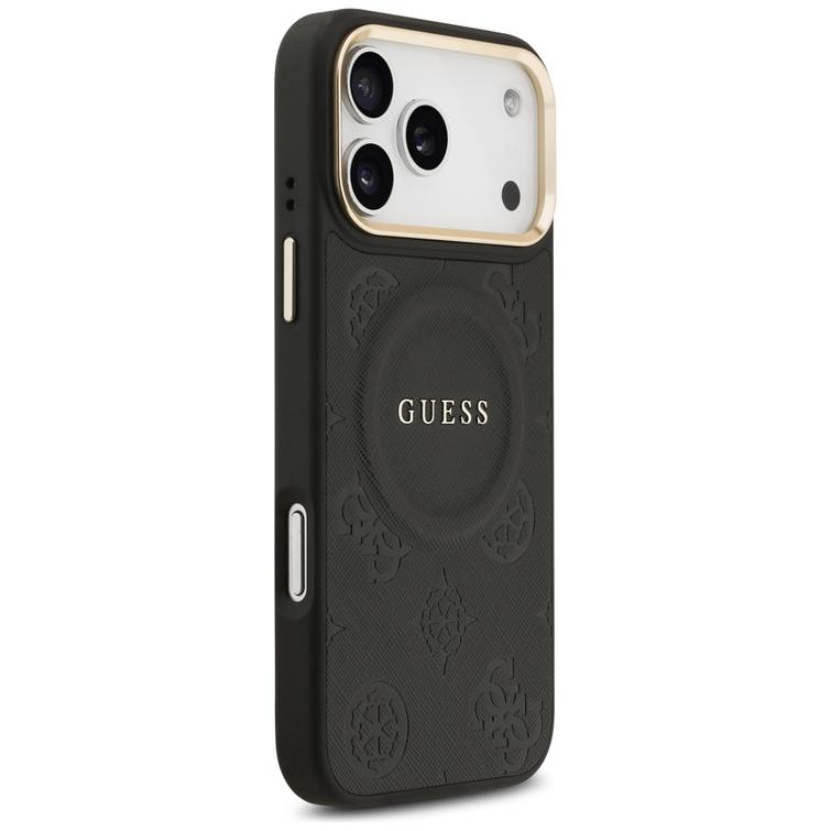 Guess iPhone 17 Pro Max -suojakuori HC MAGSAFE PU -suojakuorella, musta