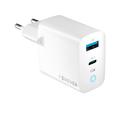 Forever TC-06-65AC GaN PD QC laturi 1x USB-C 1x USB 65W valkoinen