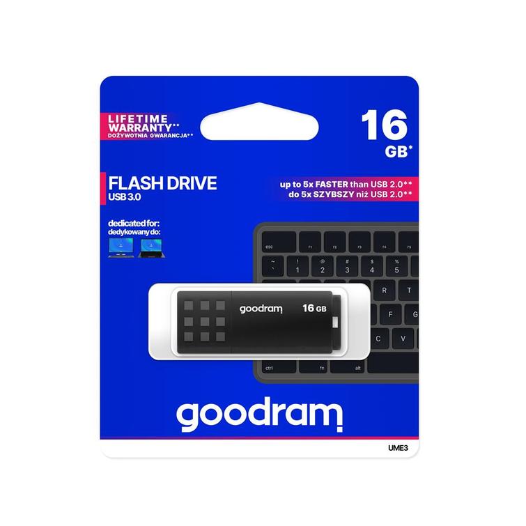 Goodram USB-muistitikku 16GB USB 3.0 UME3 musta