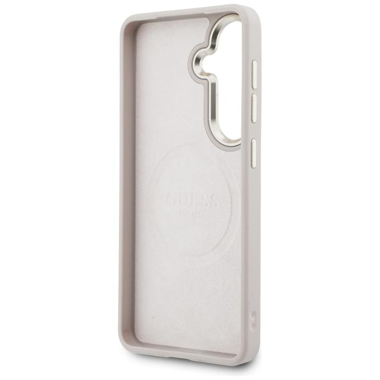 Guess case 4G Big Rhinestone Triangle Strap MagSafe for Samsung Galaxy S26 pink
