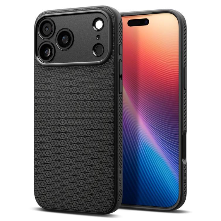 Spigen Liquid Air -suojakuori iPhone 17 Prolle, mattamusta