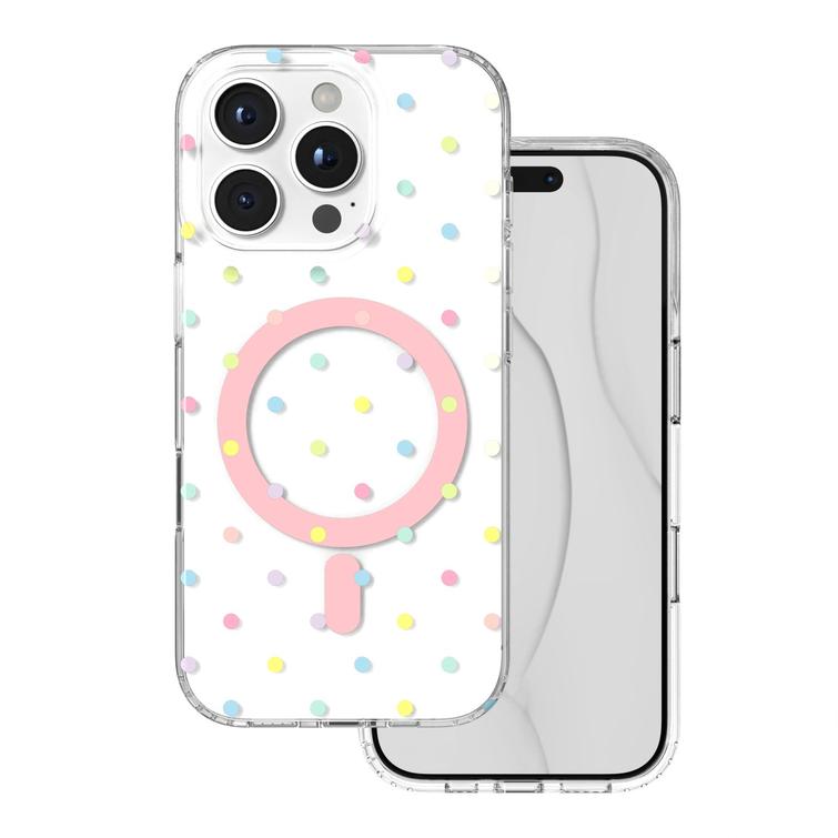 Bubble Dots Mag -kuori iPhone 16 Pro 6,3" valkoinen