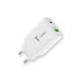 WALL CHARGER T-PHOX SPEEDY USB-C 20W + USB 18W QC 3.0 WHITE