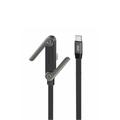 XO-kaapeli NB-Q311 PD USB-C - USB-C 1,5m 240W musta litte&auml; taitettavalla jalustatukella