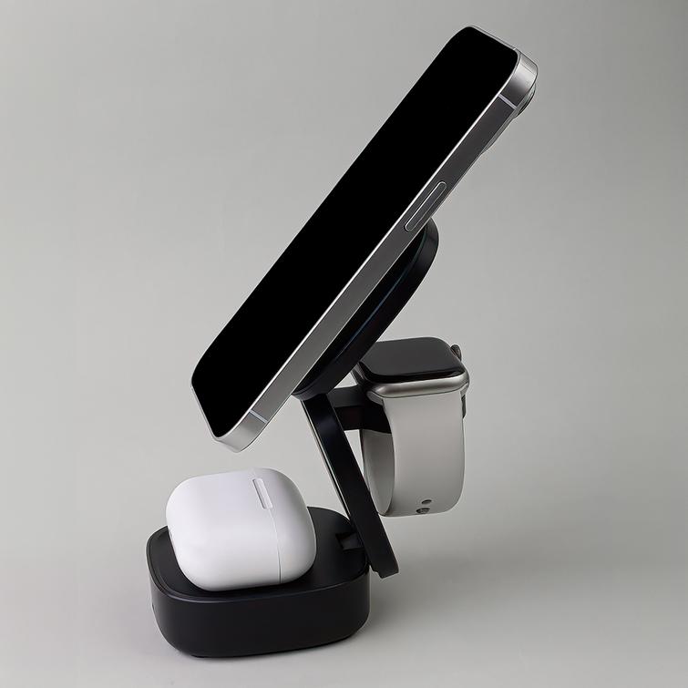 Maxlife MXWC-06 magneettinen langaton laturi 15W musta 3in1